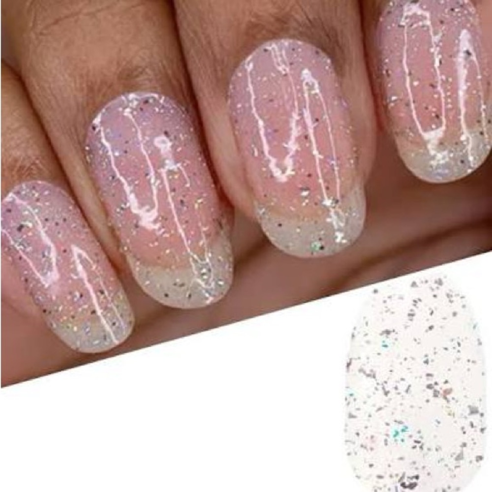 Color Street GLITTERSWEET Silver Glitter & Clear Nail Set (RETIRED)